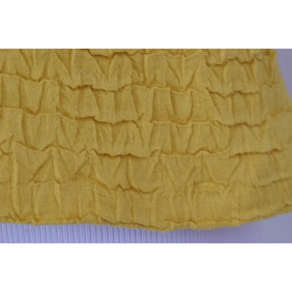 Vintage 90s Golden Yellow Polyester Scoop Neck shirt | size medium - Picture 7 of 10